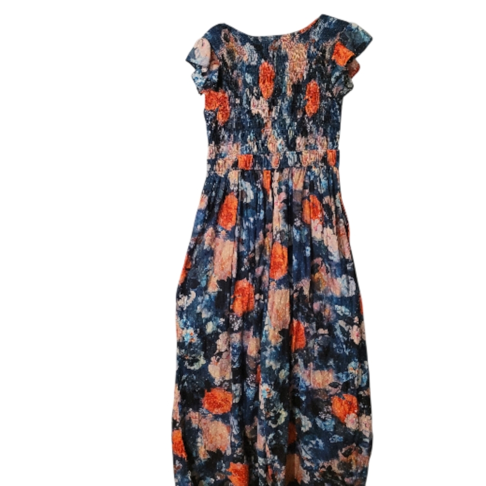 By Anthropologie Peregrine printed eyelet wide leg jumpsuit - L.        D36 - Picture 9 of 11